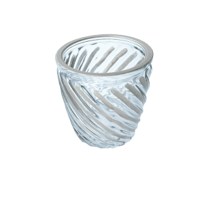 Waxinelichthouder glas goud swirl