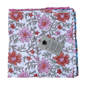 Kleurrijke servetten bloemprint (set van 6)