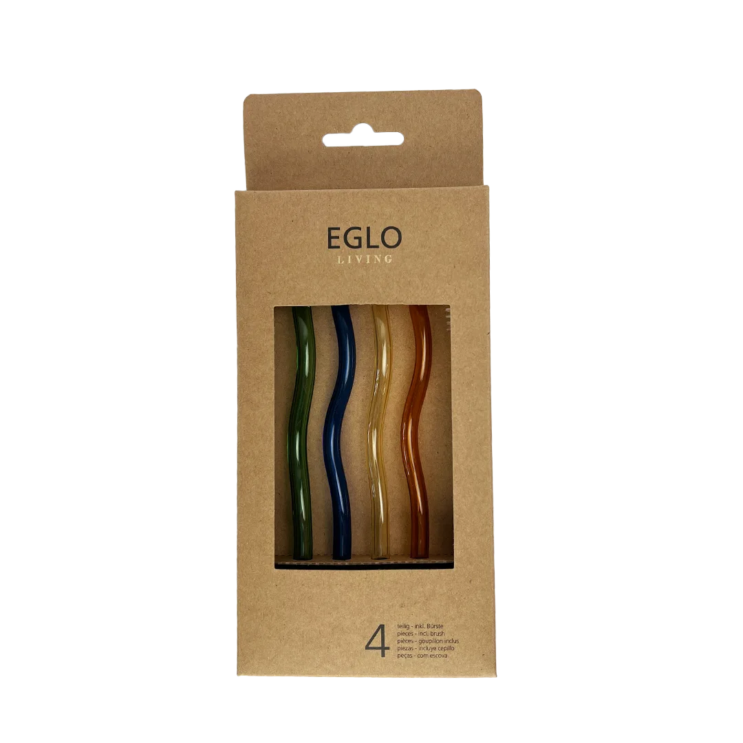 Set gekleurde glazen rietjes