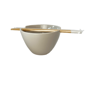 Poke bowl – grijs keramiek met stokjesinham