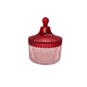 Glazen potje roze klein 13 cm