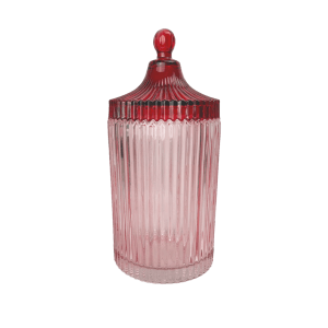 Glazen pot roze groot 22 cm
