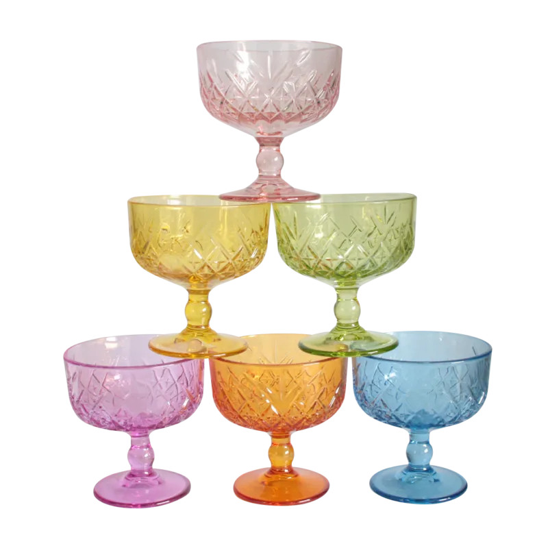 ijscoupes gekleurd, set van 6