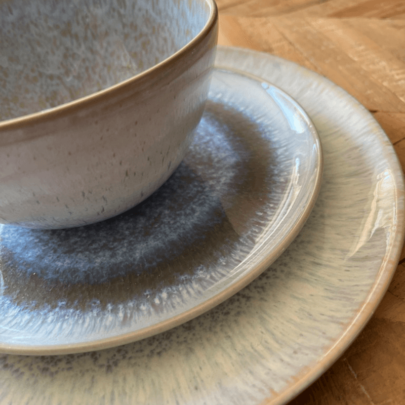 set blauw zand servies
