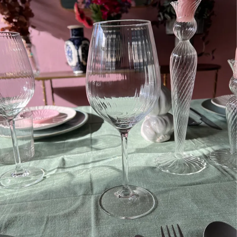 plisse glas wijn