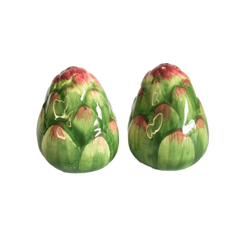 peper- en zoutstel vorm van artisjok