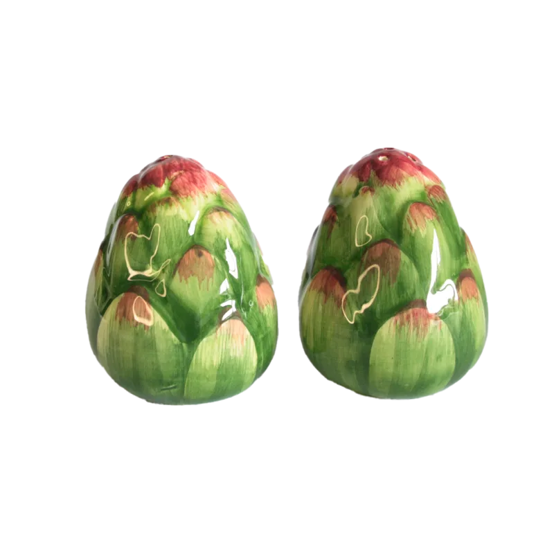 peper- en zoutstel vorm van artisjok