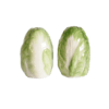 peper- en zoutstel vorm van andijvie groen
