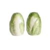 peper- en zoutstel vorm van andijvie groen