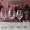 Waterglazen plissé set van 4