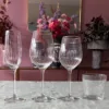 Waterglazen plissé set van 4