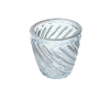 Waxinelichthouder glas goud swirl