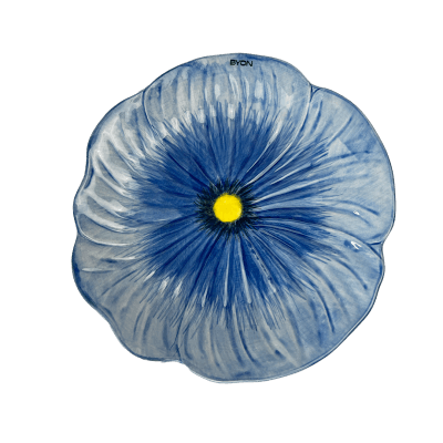 Handgemaakt blauw servies met bloemmotief - Pastel Tafelen servies collectie