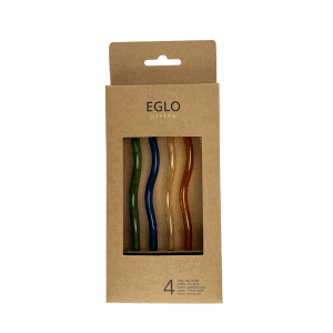 Set van 4 glazen rietjes – gekleurd