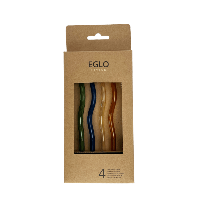 Set van 4 glazen rietjes – gekleurd