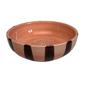 Raspkom roze met bruine strepen ø15