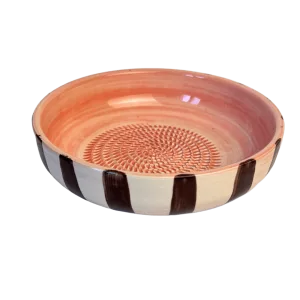 Raspkom groot roze met bruine strepen ø22 - Pastel Tafelen