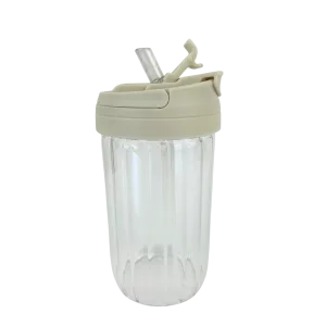 Glazen drinkbeker met rietje en drinkopening - Pastel Tafelen